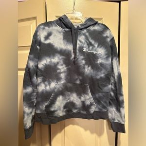 Champion Grey Tie-Dye Crop Hoody